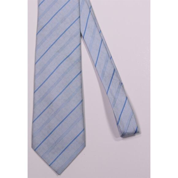Louis Vuitton Men's Light Blue Striped Silk Necktie Tie - Picture 3 of 7